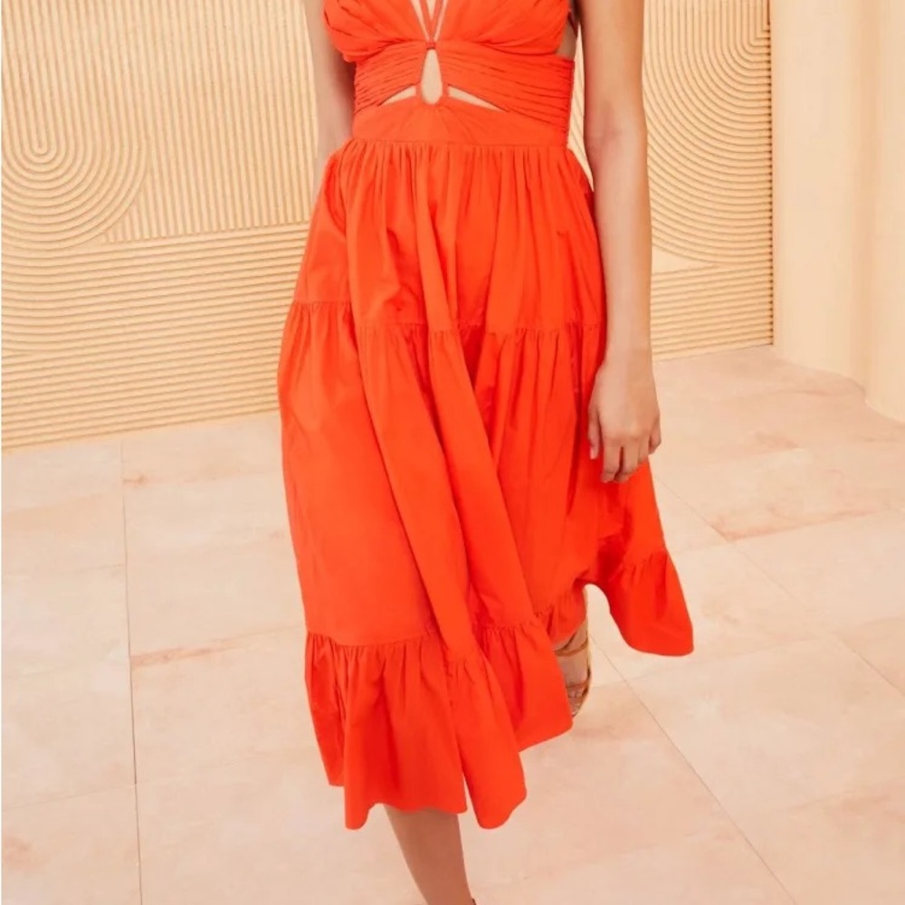 Ulla Johnson coral Midi Dress